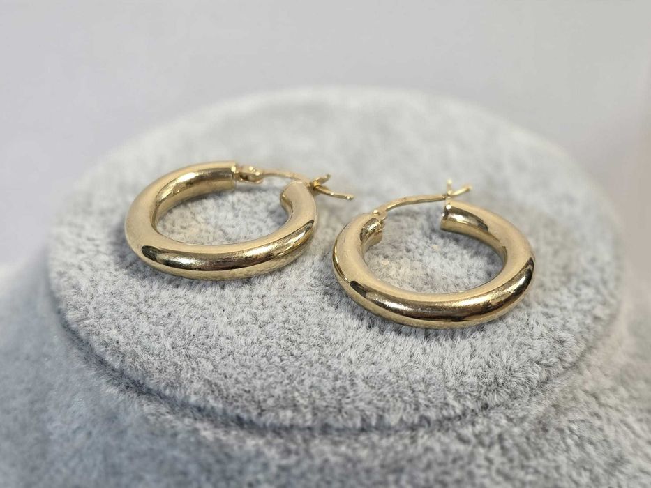 Cercei Damă Rotunzi din Aur Galben 14K, 3,42 g, Model Hoop Elegant