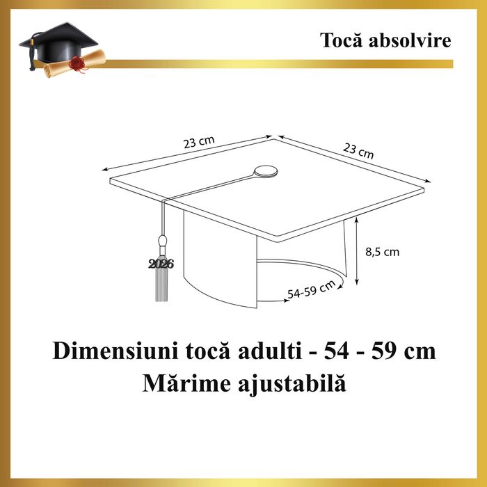 Toca, Esarfa si Cocarda, Set Nepersonalizat, Verde smarald, Absolvire