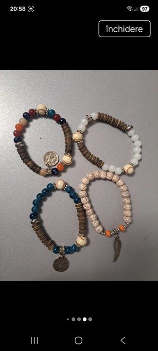 Set 4 brățări ci pietre semipretioase
