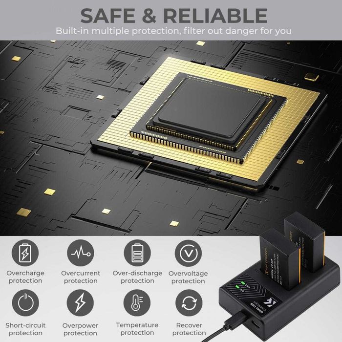 Комплект 2 батерии LP-E17 + зарядно K&F Concept