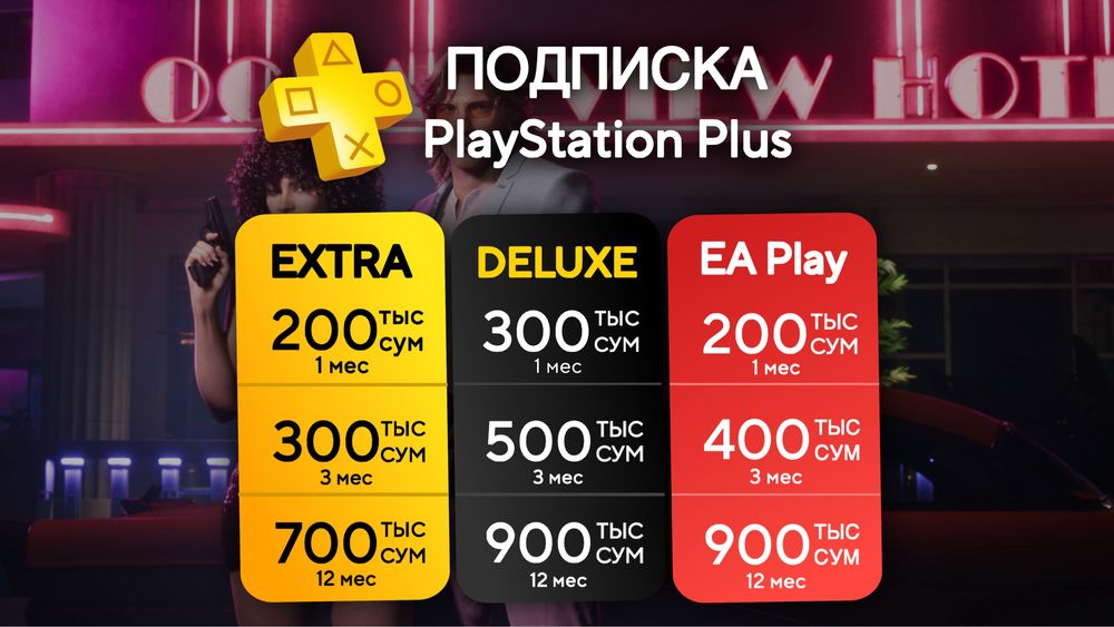 Подписка PS Plus Deluxe, Extra, EA Play