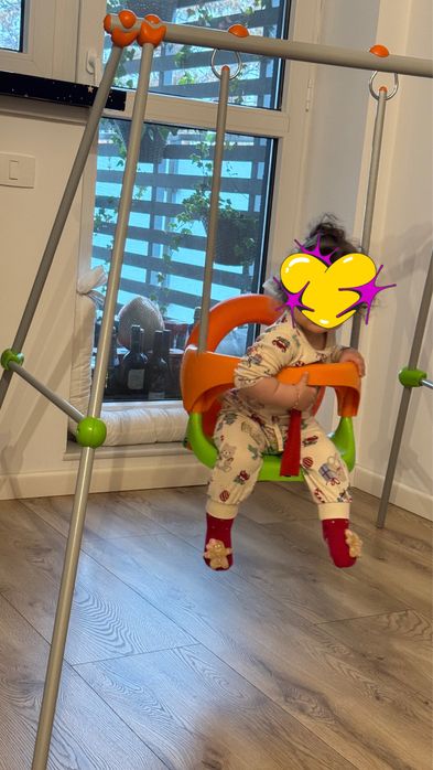 Leagan Smoby portocaliu cu verde ca nou