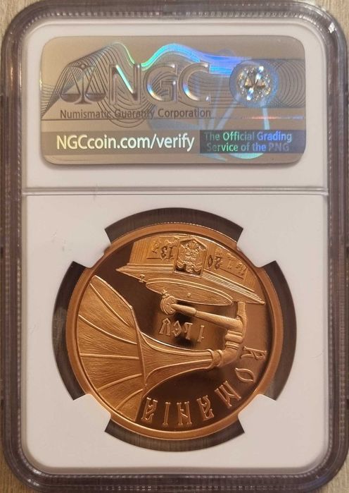 Moneda BNR 1 Leu tombac Maria Tanase gradata NGC PF 69 UC