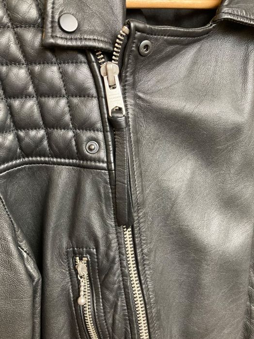AllSaints Conroy Leather Biker Jacket ML058F - Ink Navy - естествена кожа