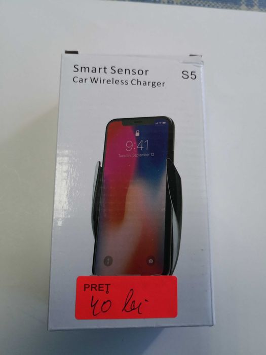 Suport telefon auto cu incarcare wireless