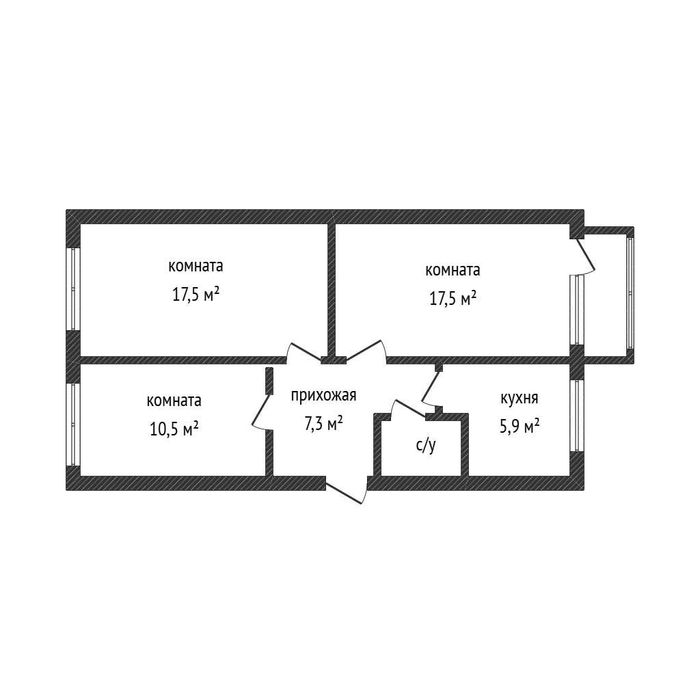 3-х комнатная КЖБИ