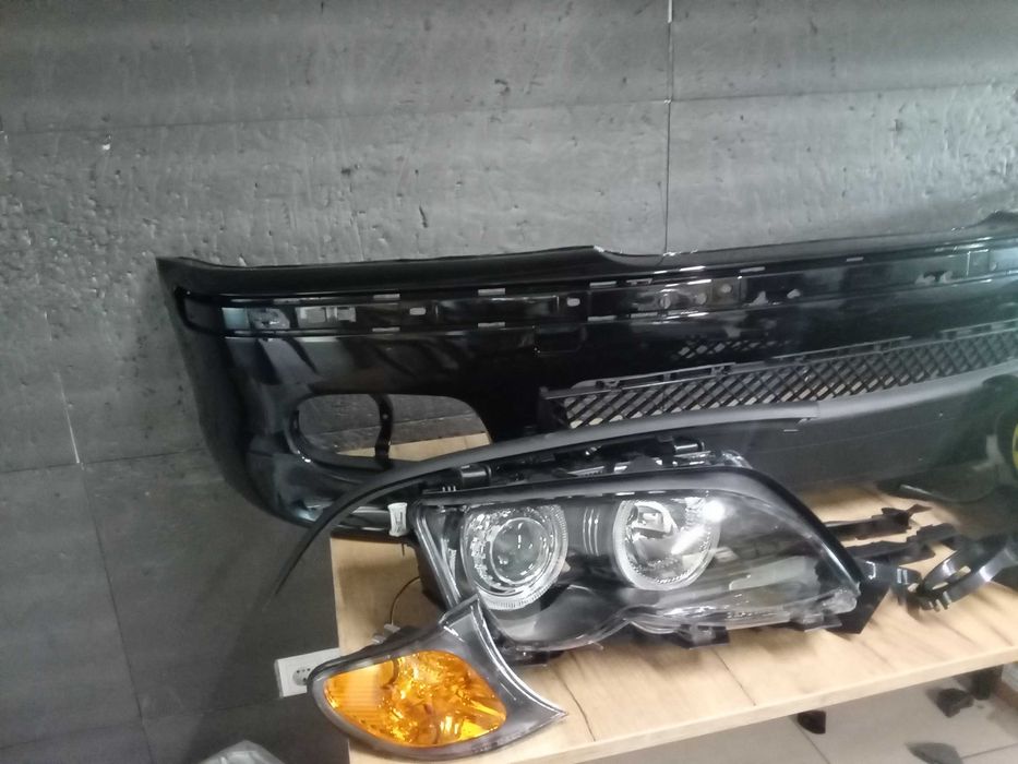 Bara fata Negru M-LOOK + Faruri semnalizare portocaliu BMW E46 01-2005