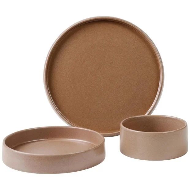 Кафяв сервиз за хранене 12 части