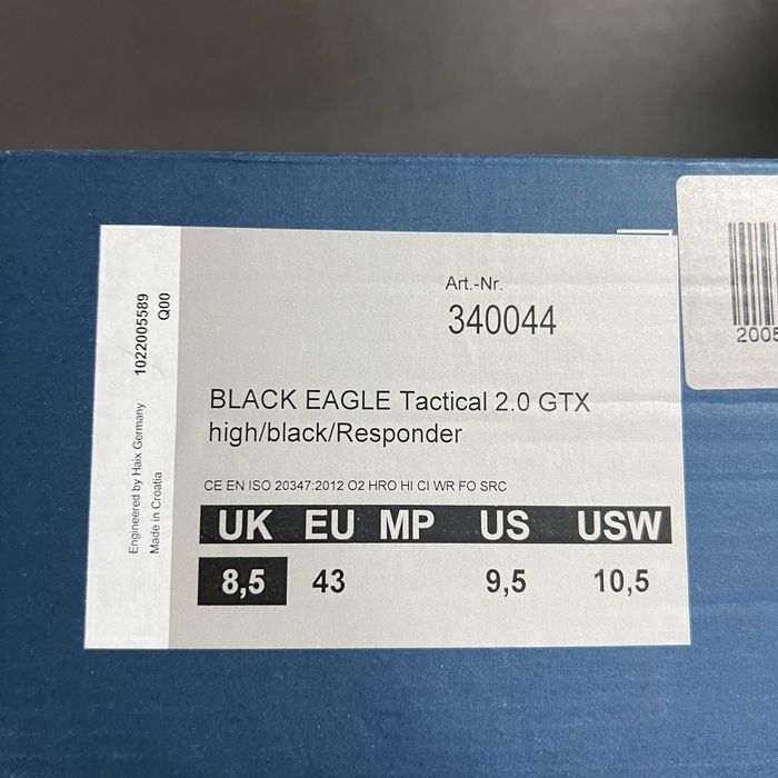 Haix Black Eagle Tactical 2.0 GTX high/black/Responder - 43 размер