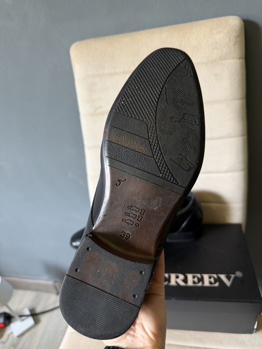 Pantofi barbat piele naturala Creev negri marime 39