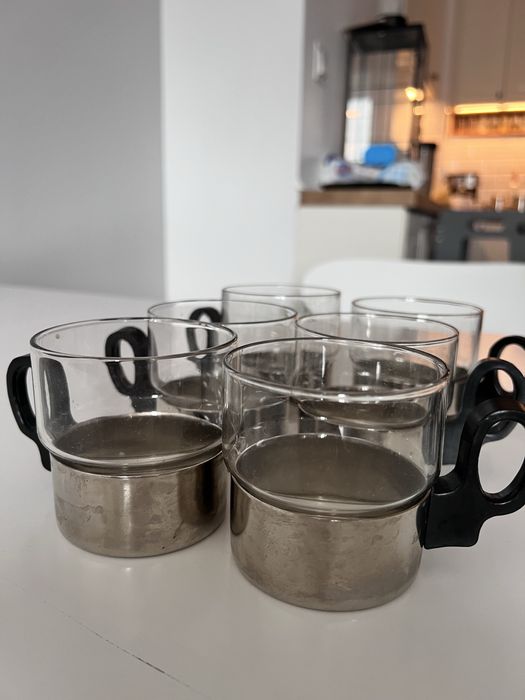 Ретро чаши за чай от топлоустойчиво стъкло