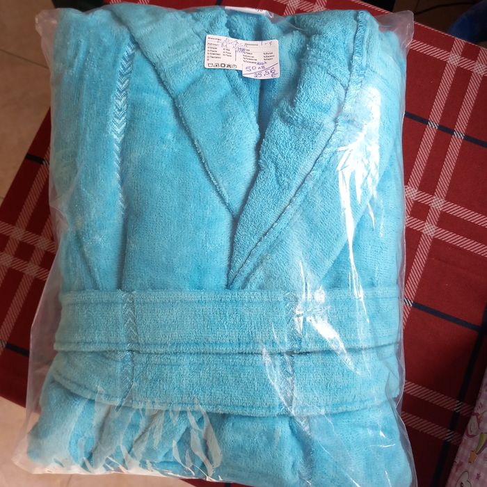 Мъжки халат за баня светлосиньо L/XL