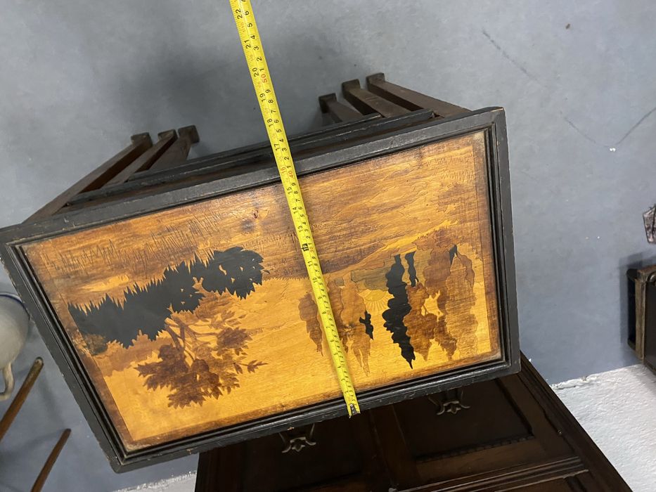 Винтидж помощни масички  3 бр пейзажи 1940 те Западна Европа