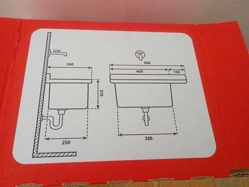 chiuveta noua din plastic, pe dreapta, accesorii incluse, produsa in Italia