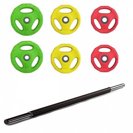 Прав Лост и Дискове за Аеробика Боди Пъмп Комплект (20 кг)