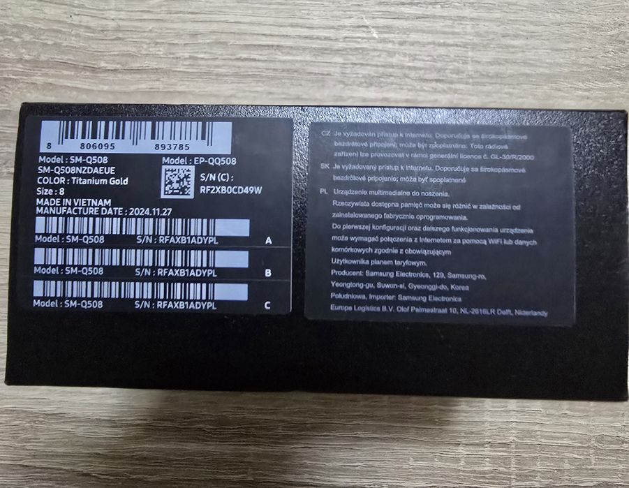 Samsung smart ring size 8 sigilat