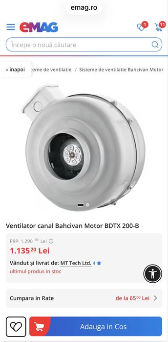 Hota tabla de 2mm cu burlan de 3 metri si motor ventilator