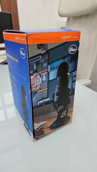 Microfon Logitech Blue Yeti USB – Nou, Sigilat, în Cutie – 4 Bucăți