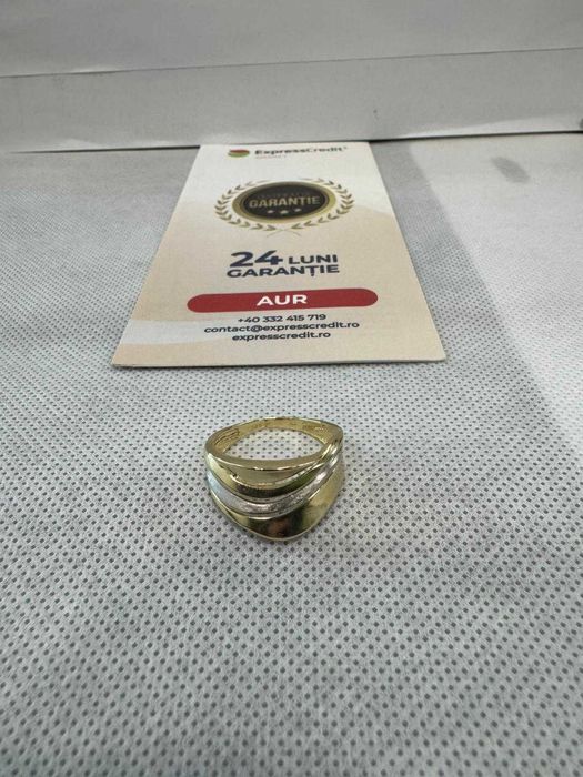 (Ag41) Inel aur, 14K B5810 - Certificat de garanție!