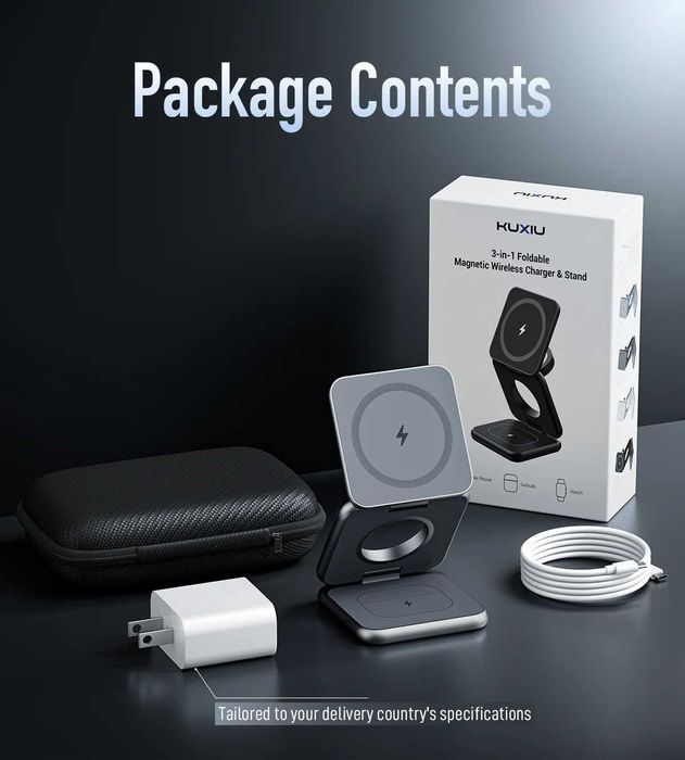 KUXIU X40 3-in-1 MagSafe Foldable Charging Stand sotiladi.