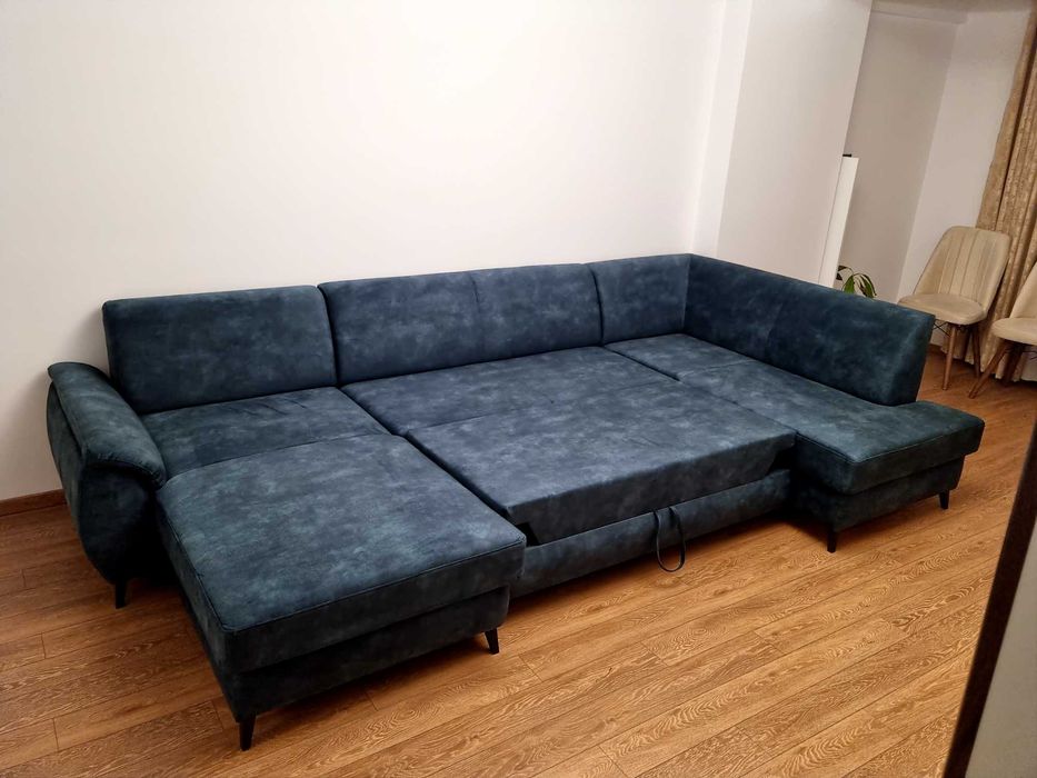 Coltar MUNDO XL, 329x175/162x81, extensibil, cu lada pentru depozitare