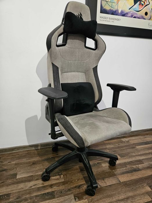 Scaun Gaming Corsair T3 Rush, Textil, Gray/Charcoal (utilizat, in stare buna)