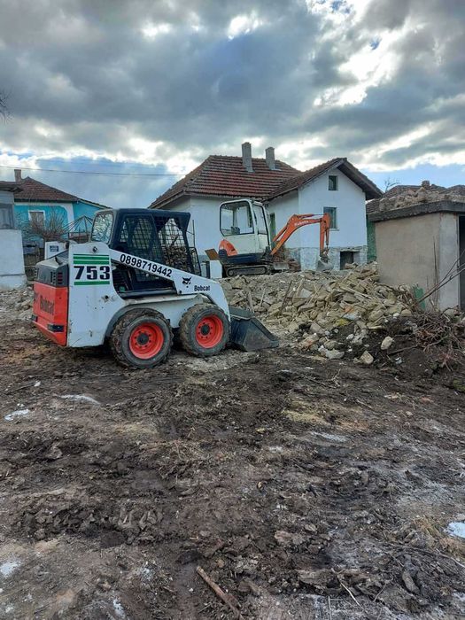 Услуги с Бобкат мини багер и самосвал.