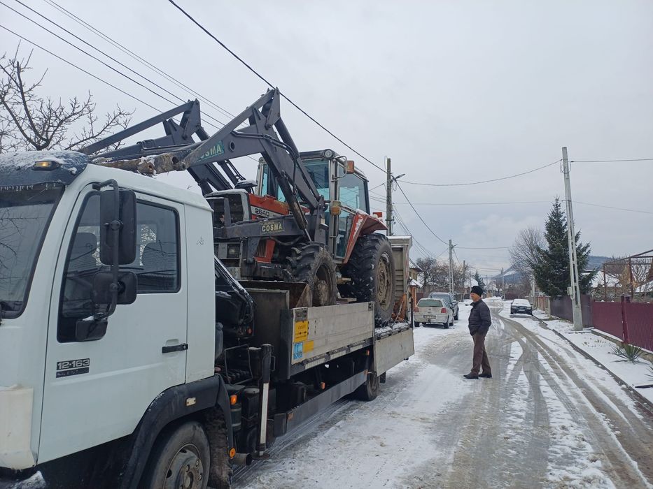 Închiriere Autocamion 12t cu Macara 3.5t + Autoplatformă | Transport