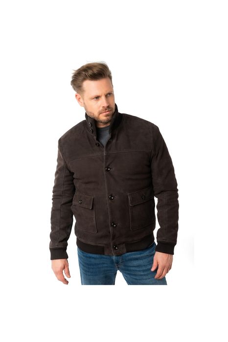 Geaca de Iarna Imblanita Piele Barbati Mauritius Maro Inchis MMThalor