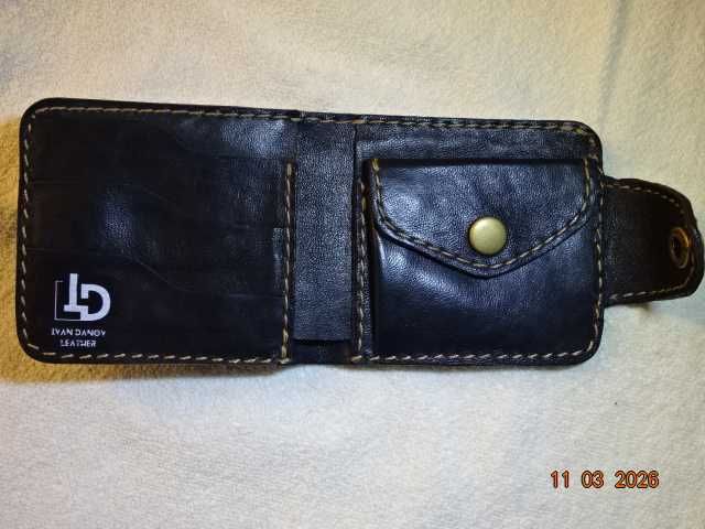 мъжки портфейл от естествена кожа ръчна изработка