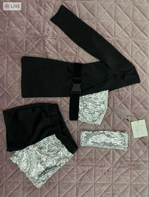 Асиметричен Детски парти комплект с пайети