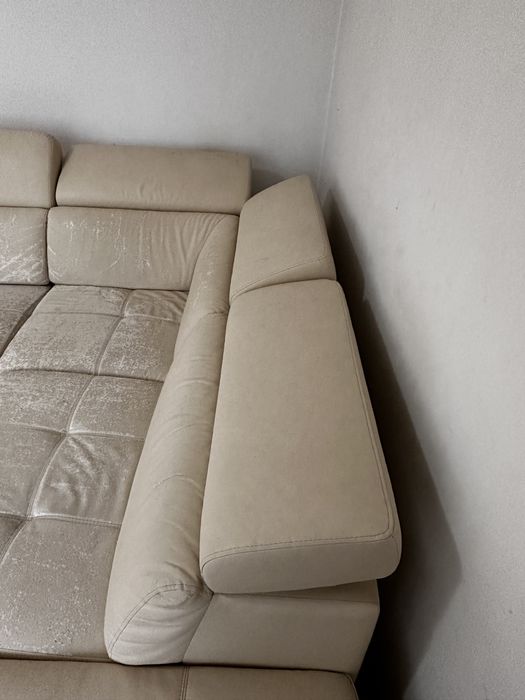 Кожен разтегателен диван за претапициране