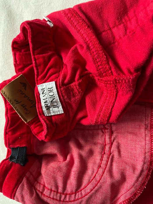 Дизайнерски джинси Armani Junior 130-140 бяла тениска Original Marines