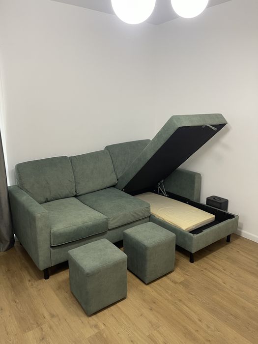 Canapea Coltar stofa easy clean depozitare noua nu mobexpert ikea jisk