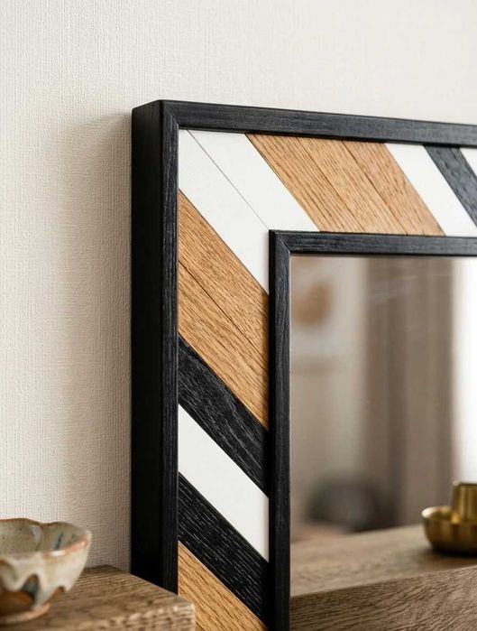 Oglindă de Perete - Design Geometric Wood