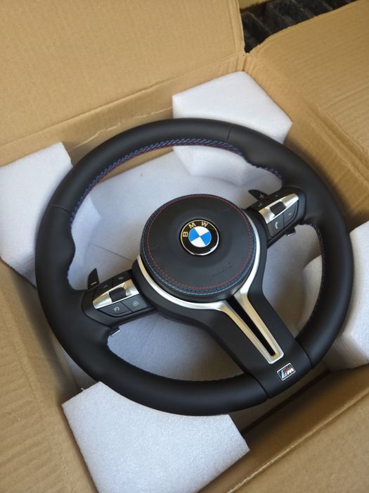 М волан за BMW F30 F20 F15 F25 F34 БМВ Ф20 Ф30 Ф31 спортен кожен с еърбег 3-цветен М-шев М пакет М3 мултифункционален с пера интериорен тунинг за БМВ