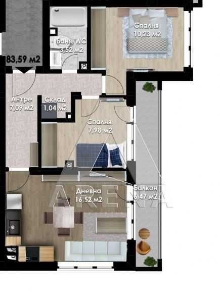 Продава се Тристаен апартамент в Пловдив, Кючук Париж - 84 кв.м за 996 €/кв.м - Снимка #2