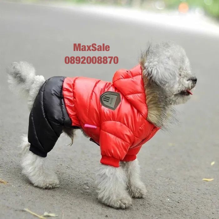 Зимно кучешко яке дреха гащеризон яке с качулка куче