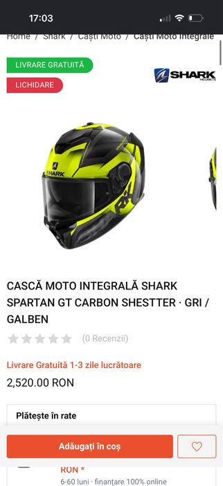 Cască Moto integrală SHARK SPARTAN GT Carbon Shestter