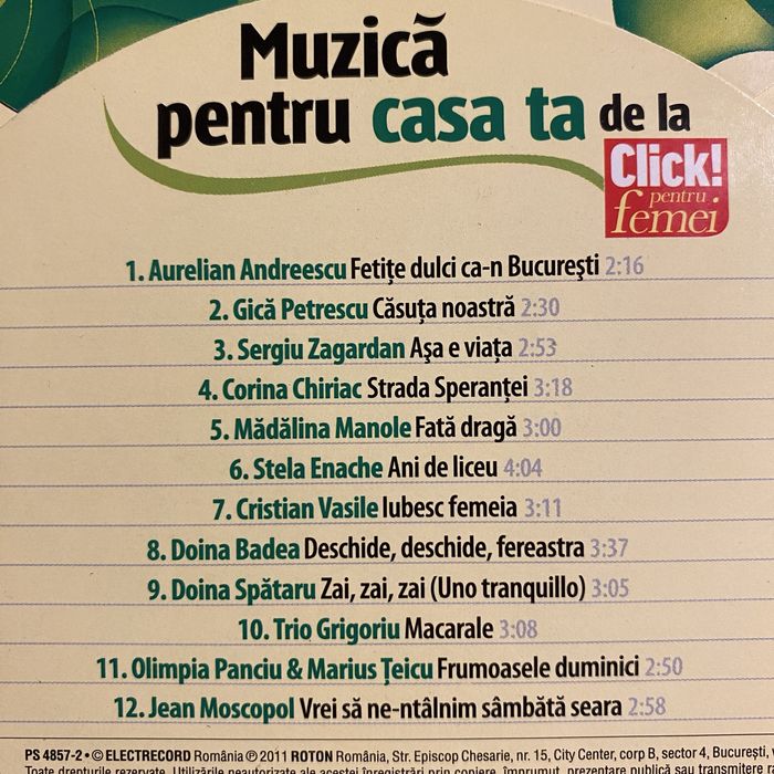 Colectie 7 CD-uri cu compilații de muzică românească