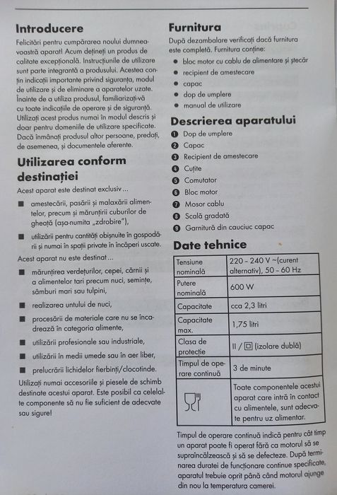 Blender Silvercrest 1,75 l, 600W