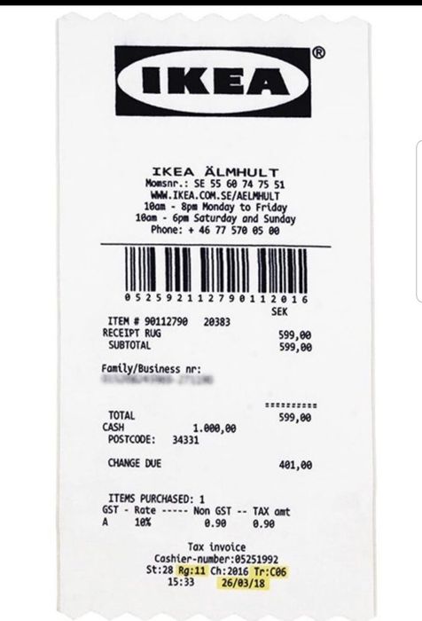 Ikea x Virgil Abloh MARKERAD “RECEIPT” Rug off white covor Bucuresti