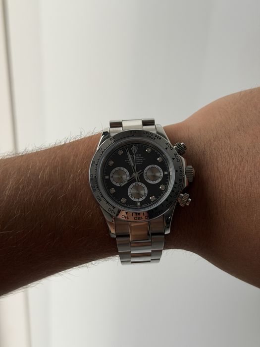 Rolex Oyster Perpetual Silver Black Face