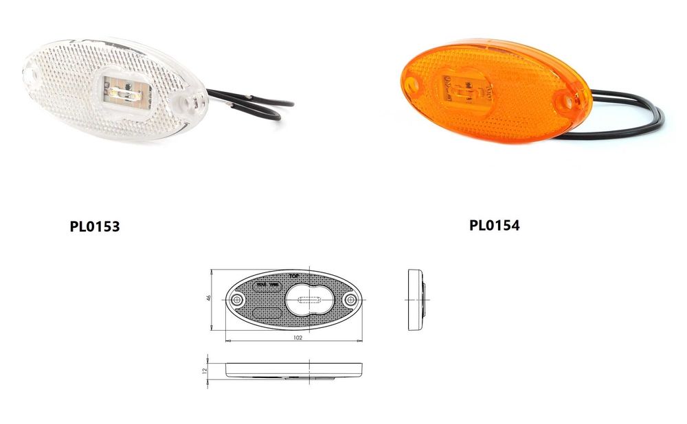 LED Светодиоден Габарит Маркер Токос Е-Mark 12V-24V, 22 см