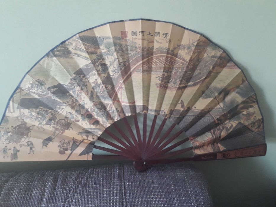 Evantai feng shui prosperitate cu suport decor