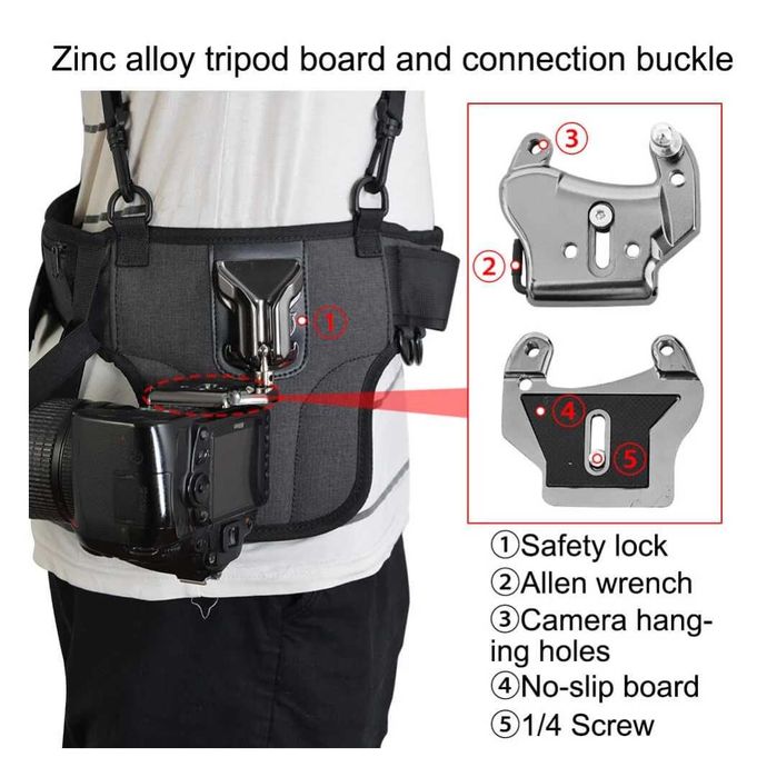 Curea brâu Caden MB600 pentru prindere aparat foto DSLR