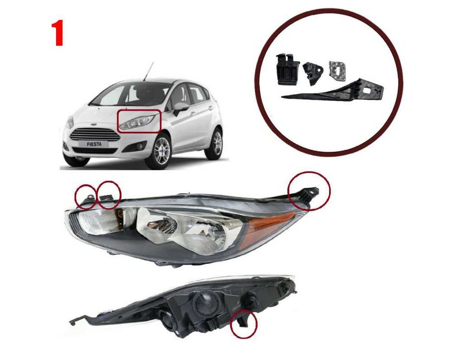 Щипки за захващане на фар Ford Fiesta MK6 , Ford Transit Courier