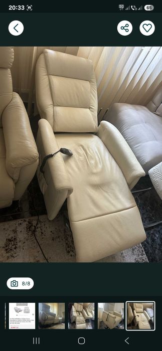 Fotoliu electric tv piele naturala an 2018 2 buc ca nou la 1/3 pret