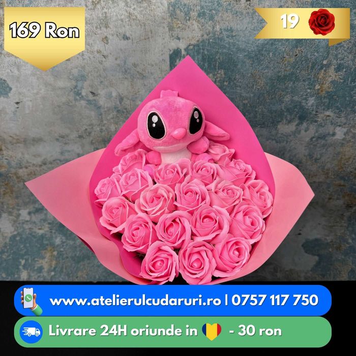 Buchete Trandafiri Sapun cu Stitch | Livrare oriunde