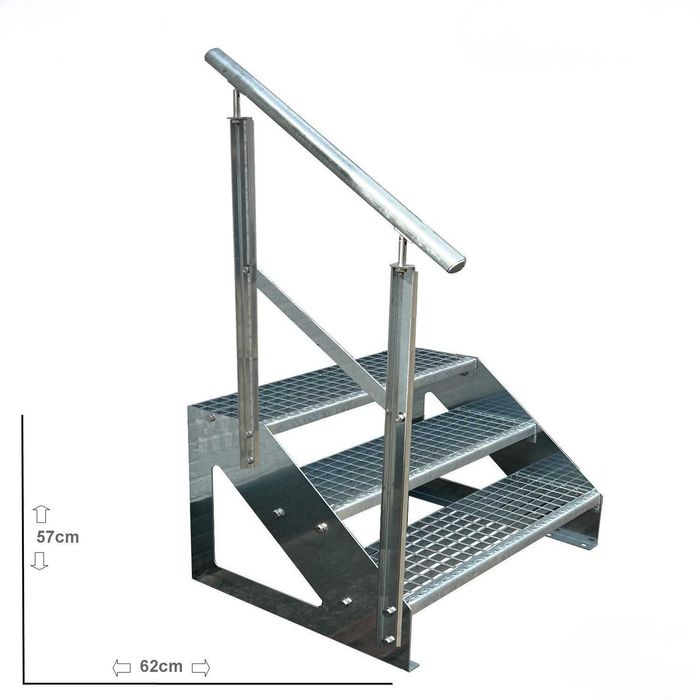 Метално стълбище 2 и 3 стъпала | Свободностоящо | Поцинковано